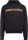 Dsquared2-Felpa-Uomo-Con-Cappuccio-Nera-Maxi-Logo-S74gu0350