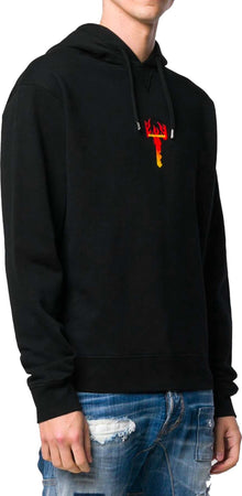 Dsquared2-Felpa-Uomo-Nera-Flame-Key-Hoodie-Black-con-Cappuccio-S74GU0349