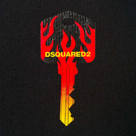 Dsquared2-Felpa-Uomo-Nera-Flame-Key-Hoodie-Black-con-Cappuccio-S74GU0349