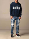 Dsquared2 Icon Felpa Uomo Dsquared 100% Cotone Con Logo Icon Navy Blu Felpa Dsquared2 Icon Euforia - Bronte, Commerciovirtuoso.it