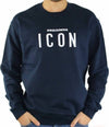 Dsquared2 Icon Felpa Uomo Dsquared 100% Cotone Con Logo Icon Navy Blu Felpa Dsquared2 Icon Euforia - Bronte, Commerciovirtuoso.it