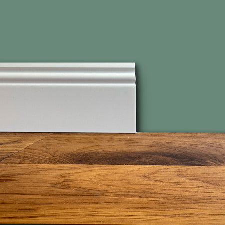 Battiscopa DUCALE in POLIMERI linea BASICBOARD  100x15mm - BIANCO pitturabile (prezzo al metro)