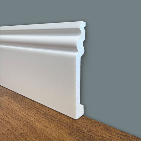 Battiscopa DUCALE in POLIMERI linea BASICBOARD  100x15mm - BIANCO pitturabile (prezzo al metro)
