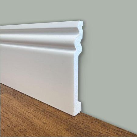 bancale da 100ml di Battiscopa DUCALE in POLIMERI linea BASICBOARD  100x15mm - BIANCO pitturabile