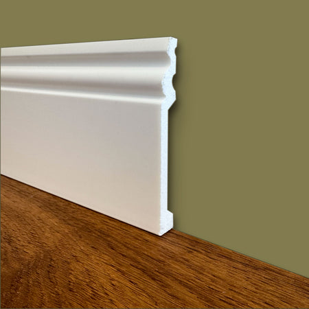 bancale da 100ml di Battiscopa DUCALE in POLIMERI linea BASICBOARD  120x15mm - BIANCO pitturabile