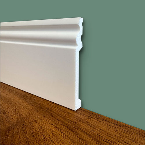 bancale da 100ml di Battiscopa DUCALE in POLIMERI linea BASICBOARD  120x15mm - BIANCO pitturabile