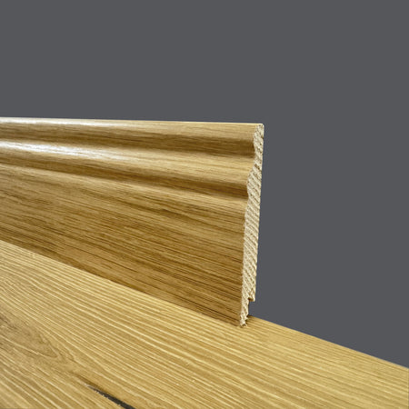 BATTISCOPA DUCALE in legno MASSELLO impiallacciato VERO LEGNO DI ROVERE 95x15 verniciato opaco poro aperto - Eternal Parquet