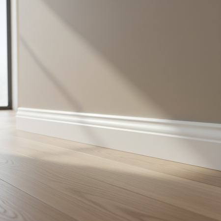 BATTISCOPA ZOCCOLINO DUCALE in FIBRA DI LEGNO COMPATTA 60X15 BIANCO