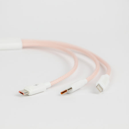 Cavo nylon 3 in 1 colorato - power 100W - USB-A
