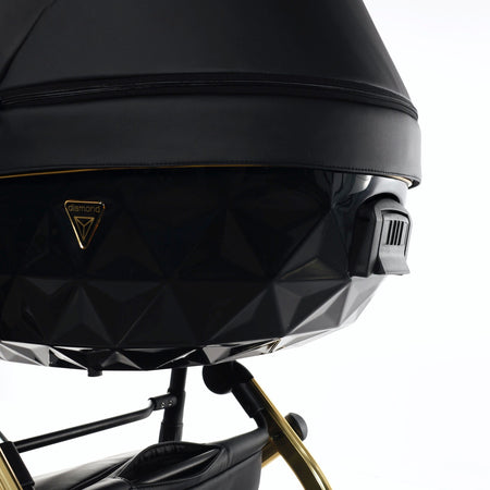 Trio Junama Diamond Fluo in Pelle V2 Nero Telaio Oro Giallo Navicella Nera