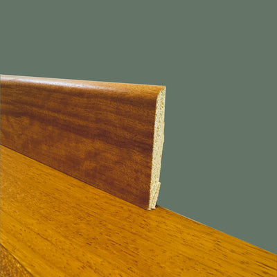 BATTISCOPA BC in legno MASSELLO impiallacciato VERO LEGNO DI DOUSSIE' 70x10 verniciato opaco poro aperto