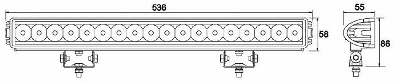 Faro da lavoro 18 LED Epistar 54W a lungo raggio IP67