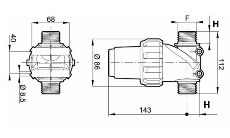 Filtro mandata 1" m-100 Mesh