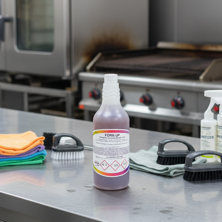 Detergente Sgrassante Decarbonizzante Forn-Up Pulizia Forni Camini Stufe a Pellet Griglie Piastre Cottura Barbecue - Flacone da 1 Litro