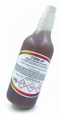 Detergente Sgrassante Decarbonizzante Forn-Up Pulizia Forni Camini Stufe a Pellet Griglie Piastre Cottura Barbecue - Flacone da 1 Litro