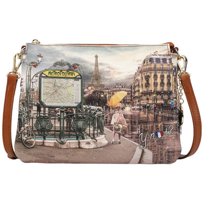 YNot should bag 3 comparti YES399F4 stampa metro Parigi Borse YNot