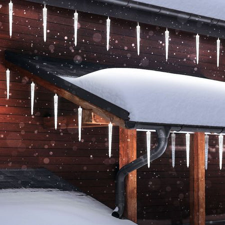 Catena ghiaccioli per mensole o soffitto con 80 luci led bianche per decorazioni