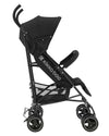 KIKKABOO Passeggino BEETLE - Passeggino da viaggio omologato fino a 22 kg - Pieghevole, Leggero, Compatto, colore NERO - telaio in alluminio, Chiusura Compatta, Schienale Reclinabile e Regolabile, Poggiagambe