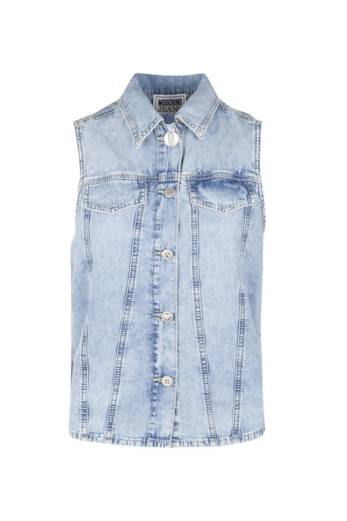 MO5CH1NO JEANS - MOSCHINO MO5CH1NO JEANS - Moschino - Camicia smanicata - 430107 - Denim da donna
