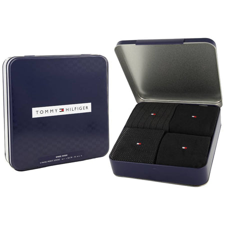 Tommy Hilfiger 4 paia di calzini neri al ginocchio 701235378002