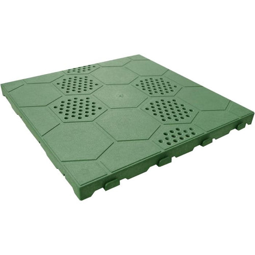 Set 15 Piastrelle pavimento plastica verde drenante 400x400x25mm per giardino