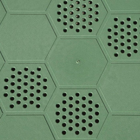 Set 100 Piastrelle pavimento plastica verde drenante 400x400x25mm per giardino