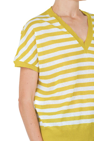 LA FEMME BLANCHE La Femme Blanche - T-shirt - 451613 - Bianco/Giallo da donna