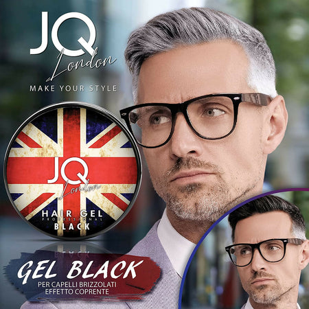 Gel Capelli Nero Colorante Uomo Professionale – Gel Modellante Coprente Capelli Bianchi, Effetto Naturale e Lucido, Tenuta Media, Styling Antigrigio, Non Ungente, Lavabile con Shampoo