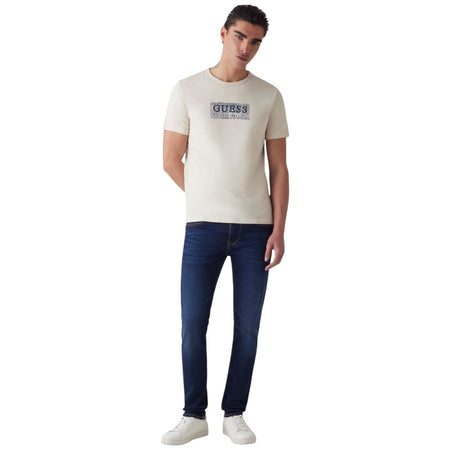 Guess t-shirt beige chiaro logo box M5GI19 J1314 G1V7 T-shirt Guess