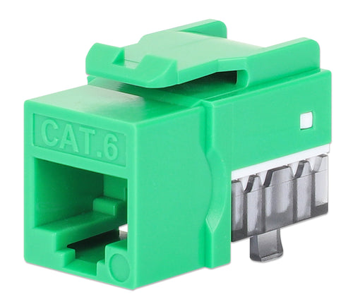 Frutto Keystone Slim Cat.6 per Cavo Rigido con Supporto Punch-Down 25 pz Verde