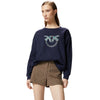 Pinko felpe senza cappuccio donna pinko - nelly maglia felpa logo birds - blu da donna