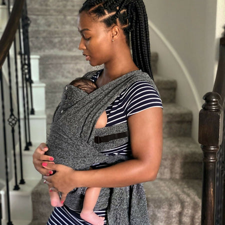 CHICCO Boppy Comfyfit Evolution - Portabebè, Semplice da Indossare e Regolabile, Portabebè Neonato Fronte Mamma Ergonomico con Supporto Testa e Collo, Ampie Fasce Da Annodare, Giromanica Regolabile, 0 Mesi+, colore GREY grigio