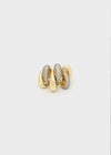 Anello over con pietre argento e oro