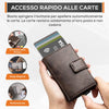 SEI G Portafoglio uomo portacarte marrone blocco RFID