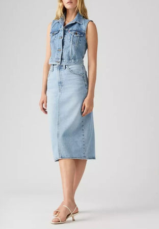 LEVI'S GONNA HR BACK SLIT SKIRT RIVETING da donna