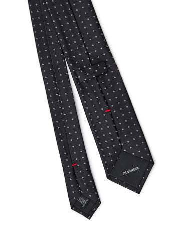 JIL SANDER Cravatta 7 cm in Seta Nera Jacquard Jil Sander da uomo