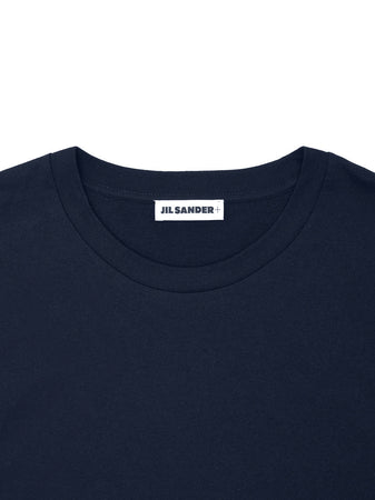 JIL SANDER T-Shirt Blu Maniche Lunghe con Logo Ricamo Jil Sander da uomo
