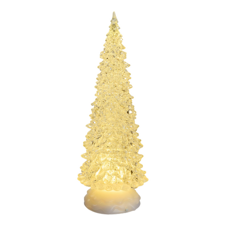 Albero natale luminoso glitter led natalizio con batteria per decorazioni natalizie h 27 cm