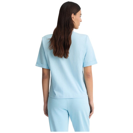 Liu Jo t-shirt celeste scollo a V con strass TA5175JS923 M9490 T-shirt Liu Jo