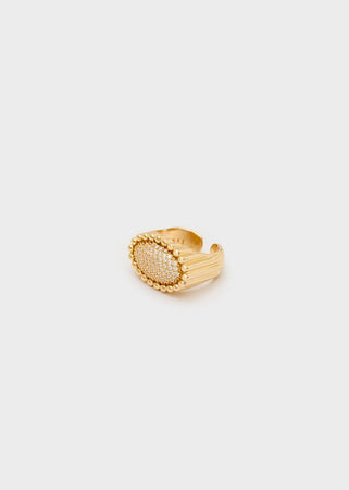 Anello ovale oro con pietre clear