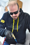 Occhiali da lavoro per saldatore Flash Welding con lenti in policarbonato oscurate