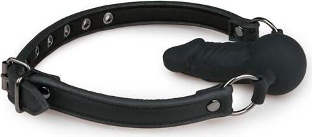 Easytoys Pecker Gag silicone nero regolabile, resistente agli strappi e impermeabile