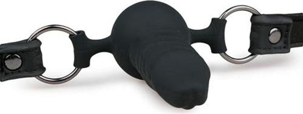 Easytoys Pecker Gag silicone nero regolabile, resistente agli strappi e impermeabile