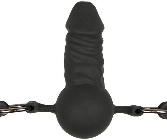 Easytoys Pecker Gag silicone nero regolabile, resistente agli strappi e impermeabile