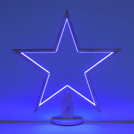 Decorazione luminosa stella natale 55 cm con base strip led multicolor per addobbi natalizi