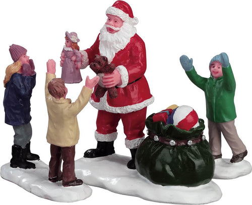 Ecco Babbo Natale!, personaggio per villaggio di Natale in poliresina Casa e cucina/Decorazioni per interni/Addobbi e decorazioni per ricorrenze/Decorazioni natalizie/Oggettistica MagiediNatale.it - Altamura, Commerciovirtuoso.it
