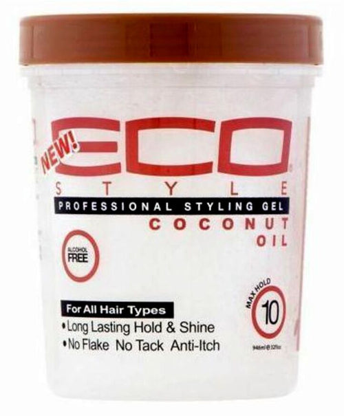 Eco Professional Style Gel Coconut Oil 946 Ml Gel per Styling Capelli Afro Al Cocco Tenuta E Lucentezza a Lunga Durata