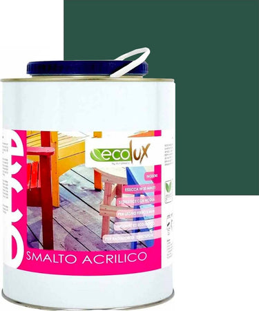 Ecolux Smalto Ecologico Lucido Acrilico Ad Acqua Inodore Per Interno Ed Esterno Giardino e giardinaggio/Piscine vasche idromassaggio e accessori/Vernici e guarnizioni/Vernici e smalti Ogomondo - Martina Franca, Commerciovirtuoso.it