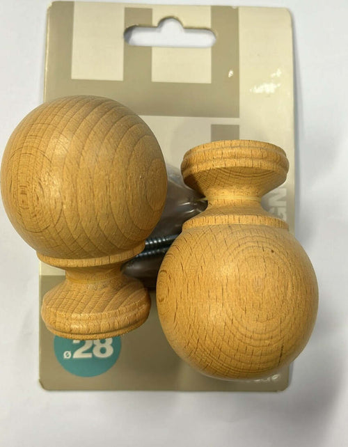 ECOSI'---FINALE-PER-BASTONI-DIAMETRO-28MM-IN-LEGNO-NATURALE-ROTONDO