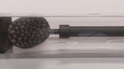 ECOSI'---KIT-ESTENSIBILE-BASTONE-TENDA-+-SUPPORTO-120-210CM---PRONTO-PER-ISTALLAZIONE-A-PARETE---POMELLO-FINALE-TONDO-NERO-LACCATO